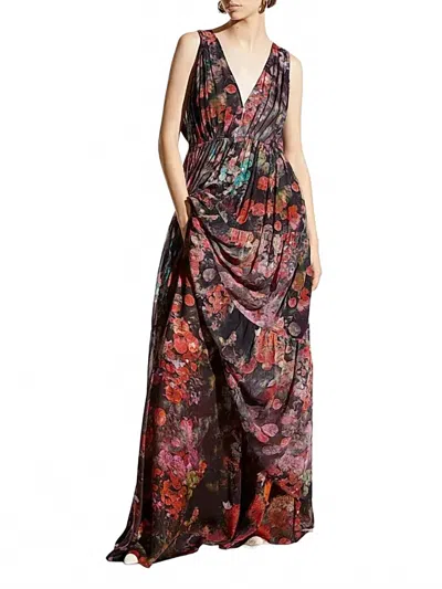 Careste Carlotta Floor Length Tiered Dress In Water Nymph In Multi