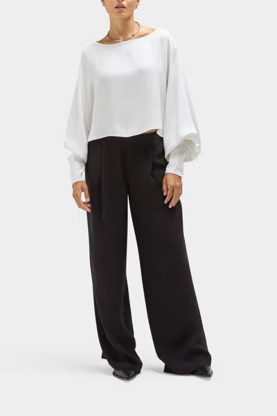 Careste Carole Silk Boatneck Bolero Top In Brilliant White
