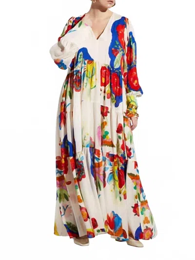 Careste Charlie Bishop Sleeve Maxi Dress In Sierra Floral In Multi