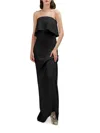 Careste Chiara Strapless Silk Column Gown In Black