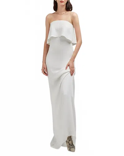 Careste Chiara Foldover Strapless Gown In Brilliant White