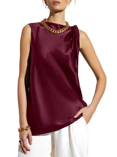 Careste Eva Sleeveless Top In Port Royal In Burgundy