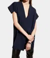 Careste Gabrielle Kimono Style Tunic Dress In Midnight Blue In Blue