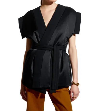 Careste Luna Deep V-neck Top In Black