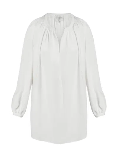 Careste Women's Camille Peasant Inspired Mini Dress In Brilliant White