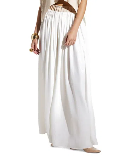 Careste Women's Dalia Silk Maxi Skirt In White