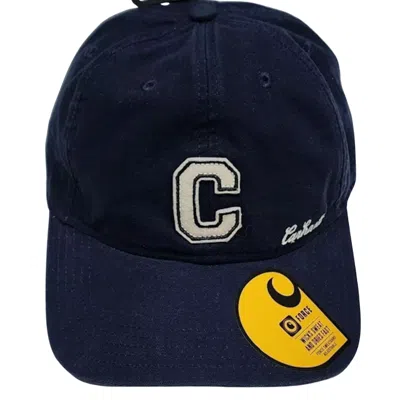 Carhartt 106302-nvvy Unisex Navy Canvas Cotton Patch Logo Baseball Cap App1871 In Blue