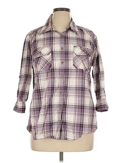 Pre-owned Carhartt 3/4 Sleeve Button Down Shirt In Purple