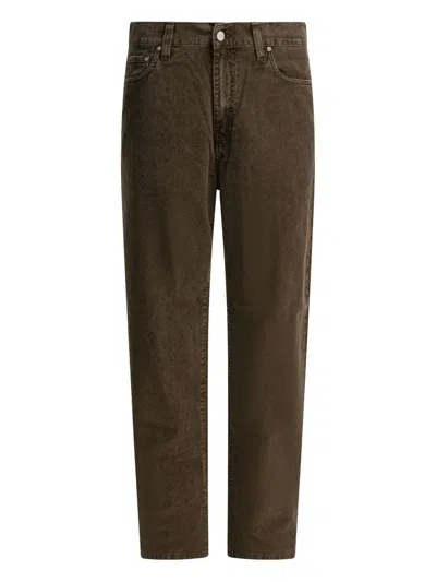 Carhartt Five-pocket Trousers With Back Patch Pockets In Brown