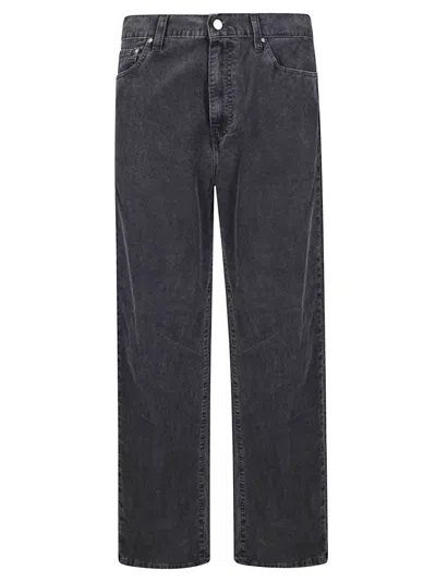 Carhartt Aaron Pant With Classic Corduroy Texture And Structured Silhouette In Black
