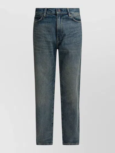 Carhartt Aaron Straight Leg Denim Five Pocket Trousers In Blue