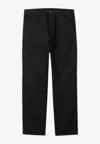 Carhartt Wip Single Knee Pant Black Rinsed In Organic Cotton In Black