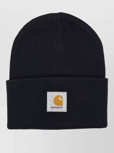 Carhartt Acrylic Rib Knit Beanie Folded Cuff In Black