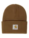 Carhartt Wip Mens Hamilton Brown Brand-patch Ribbed Knitted Beanie In Brown