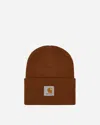 Carhartt Mens Hamilton Brown Acrylic Watch Brand-patch Knitted Beanie Hat In Brown