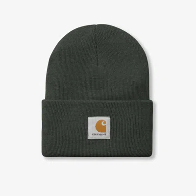 Carhartt Hat With Turn-up And Logo Label In Grey