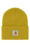 Carhartt Mustard Logo Patch Beanie Hat