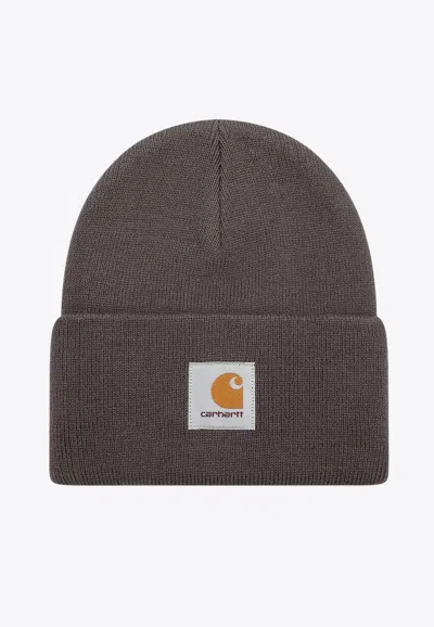Carhartt Acrylic Watch Logo Beanie In Brown