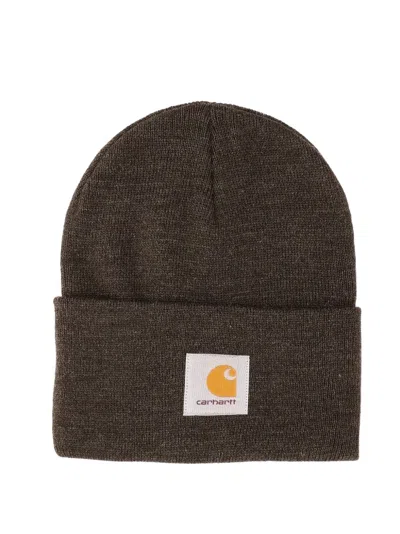 Carhartt Acrylic Watch Ribbed-knit Beanie Hat In Brown