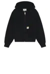 Carhartt Active Liner Fleece Hooded Jacket In Stone Canvas Black