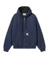 Carhartt Active Jacket With Ribbed Cuffs And Hood In Blue