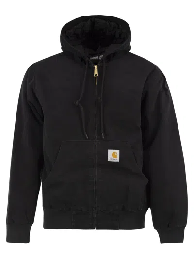 Carhartt Active Jacket Hooded Canvas Jacket In Black