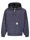 Carhartt Active Jacket In Organic Cotton Canvas With Functional Pockets In Purple