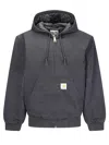 Carhartt Active Jacket With Drawstring Hood And Kangaroo Pockets In Blue