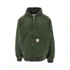 Carhartt Hooded Blazer With Front Pockets And Ribbed Cuffs In Green