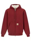 Carhartt Hooded Sweatshirt Featuring Kangaroo Pocket In Red