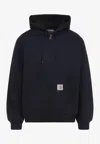 Carhartt Hooded Jacket With Pockets And Ribbed Finish In Blue