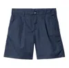 Carhartt Pleated Cotton Shorts In Blue