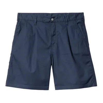 Carhartt Pleated Cotton Shorts In Blue