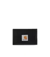 Carhartt Mens Black Alec Logo-patch Canvas Wallet In Black