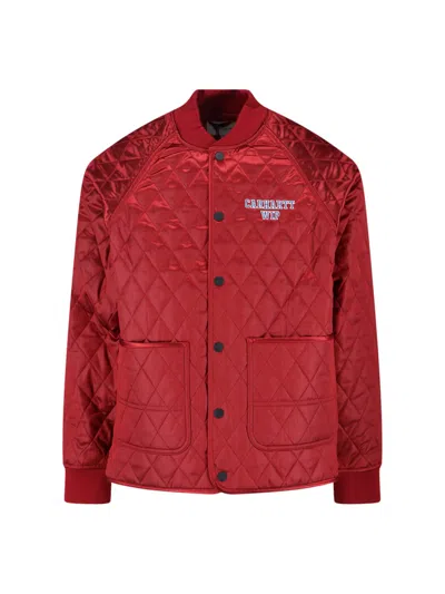 Carhartt Alumni Liner Quilted Ribbed Cuffs Front Pockets In Red