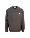 Carhartt American Script Logo-embroidered Cotton-blend Sweatshirt In 47xxtobacco