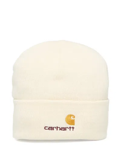 Carhartt American Script Beanie Hat In Neutral