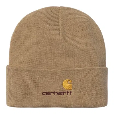 Carhartt American Script Beanie Peanut In Brown
