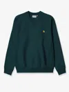 Carhartt American Script Cotton Blend Sweatshirt In Green