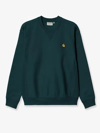 Carhartt American Script Cotton Blend Sweatshirt In Green