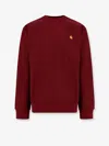 Carhartt American Script Cotton Blend Sweatshirt With Embroidered Logo In Red