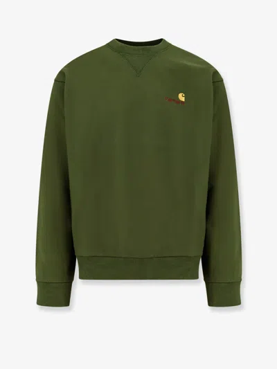 Carhartt American Script Crewneck Sweatshirt In Green