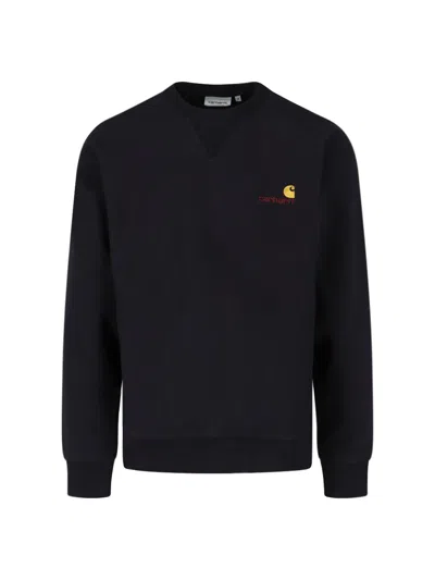 Carhartt 'american Script' Crew-neck Sweatshirt In Black