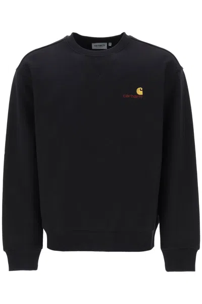 Carhartt American Script Crewneck Sweatshirt In Black