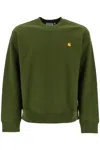 Carhartt American Script Crewneck Sweatshirt In Tarragon (green)