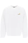 Carhartt White American Script Cotton Blend Sweatshirt In White