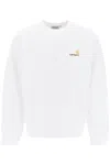 Carhartt White American Script Cotton Blend Sweatshirt In White (white)