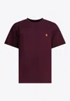 Carhartt American Script Crewneck T-shirt In Burgundy