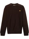 Carhartt American Script Drop-shoulder Sweatshirt In Brown