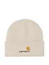 Carhartt American Script Embroidered-logo Beanie Hat In Brown